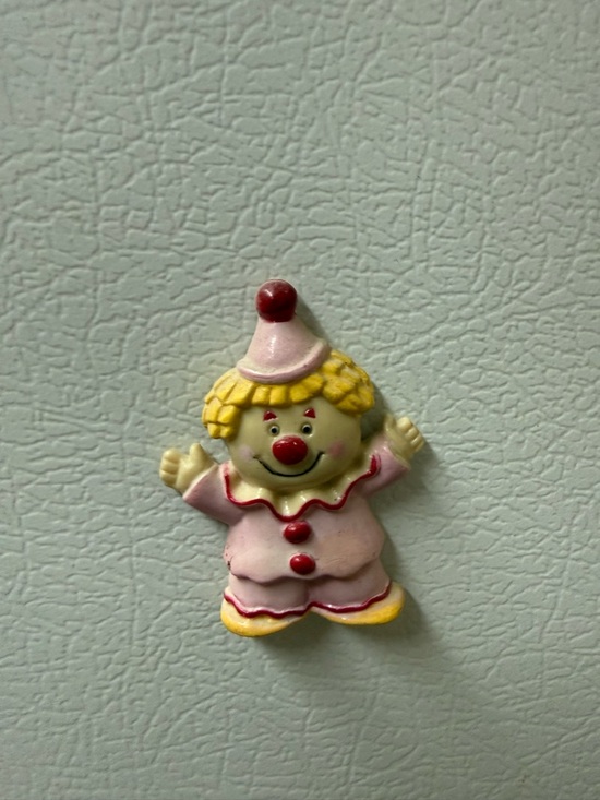 Vintage Other - Vintage miniature Pink Clown Magnet with Yellow Hair